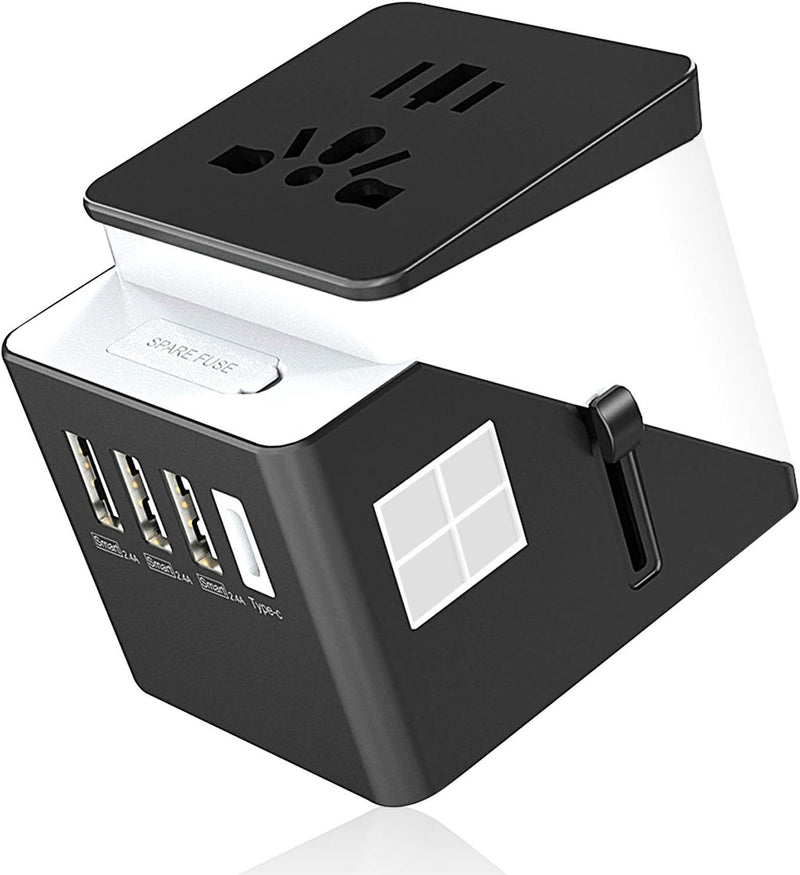 3 USB  1 Typc C International Power Adapter For Europe, UK, China, Australia, Japan And More 200 Countries