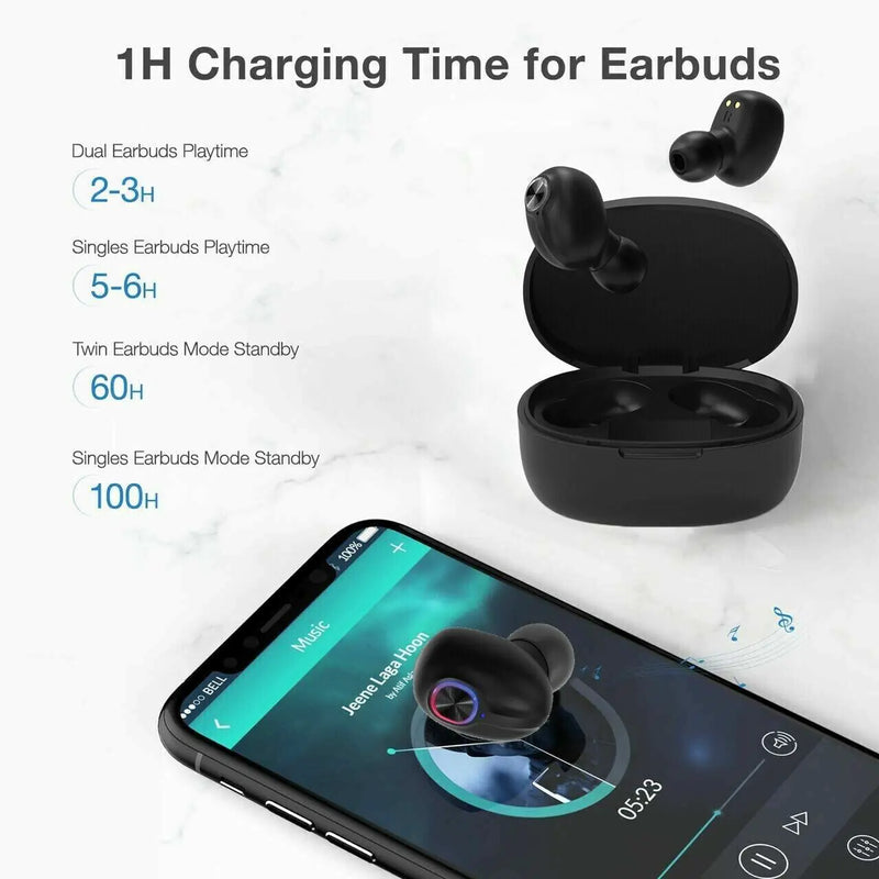 TWS Bluetooth Earbuds Waterproof Bluetooth 5.1 Headset Noise Cancelling Wireless