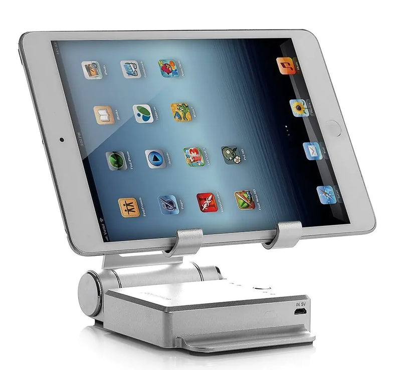 Podium Style Stand With Extended Battery Up To 200% For iPad, iPhone And Other Smart Gadgets