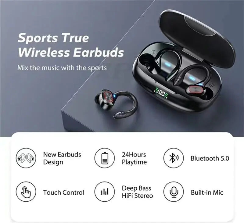 Bluetooth Headset 5.1 True Wireless Earphones Earbuds Headphones HiFi Sport TWS